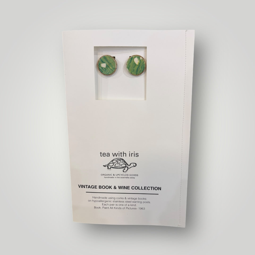 Vintage Book & Wine Earrings-vbw3