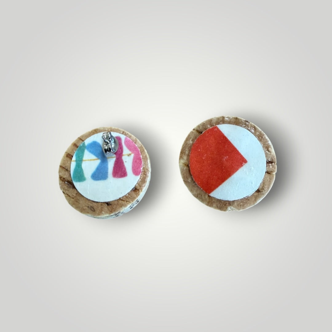 Vintage Book & Wine Earrings-vbw16