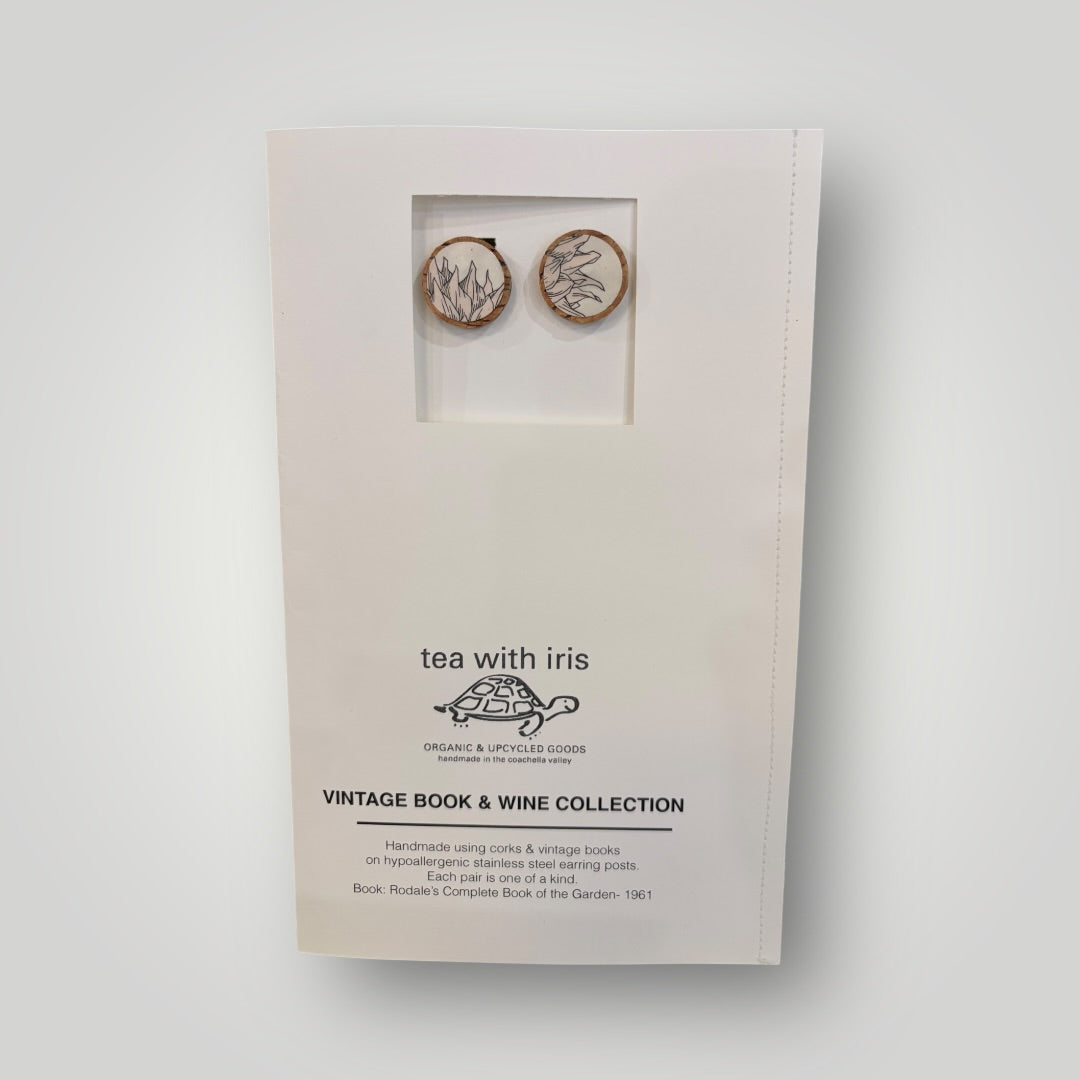 Vintage Book & Wine Earrings-vbw8