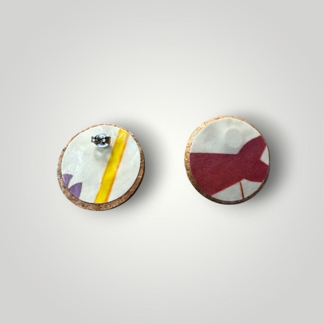 Vintage Book & Wine Earrings-vbw6