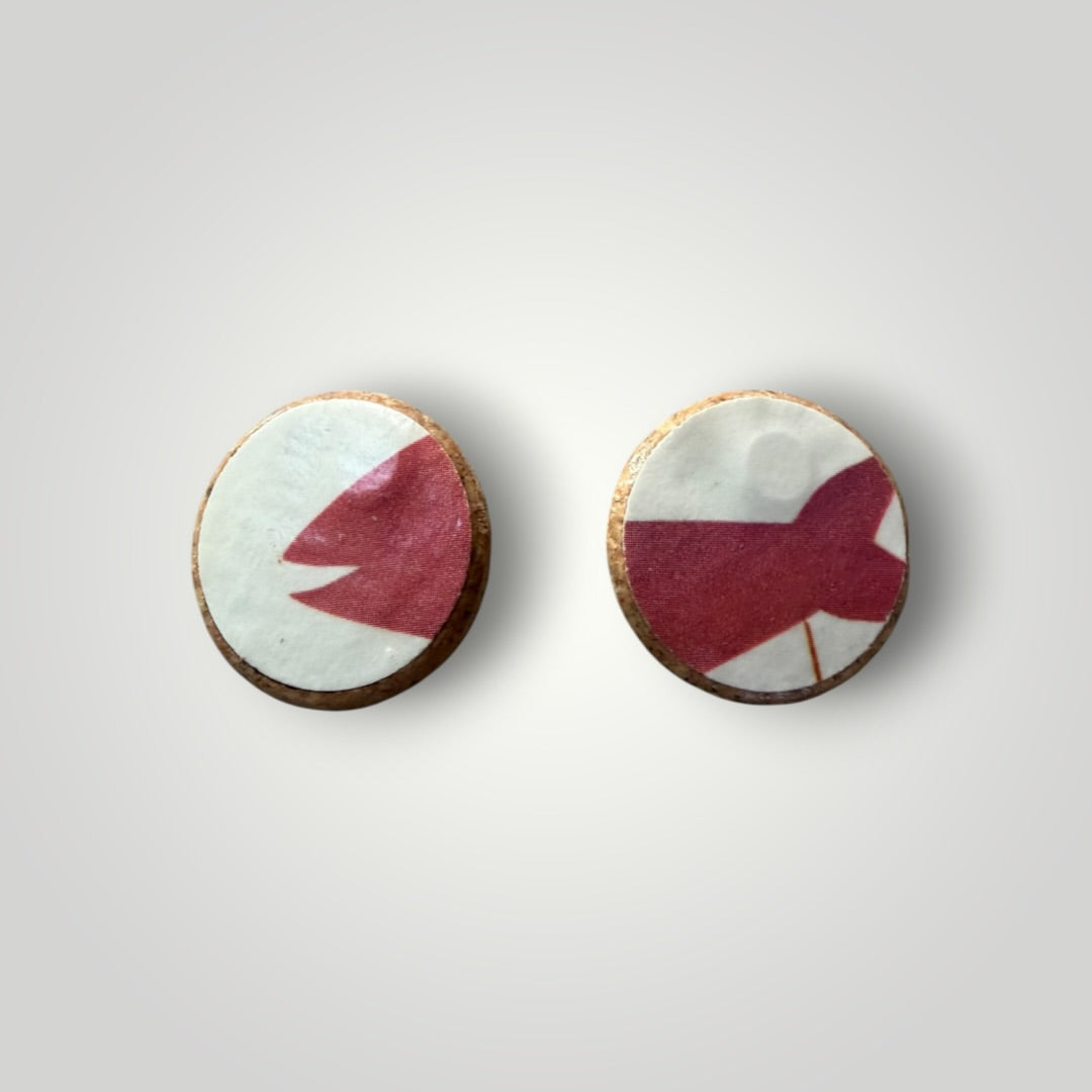 Vintage Book & Wine Earrings-vbw6