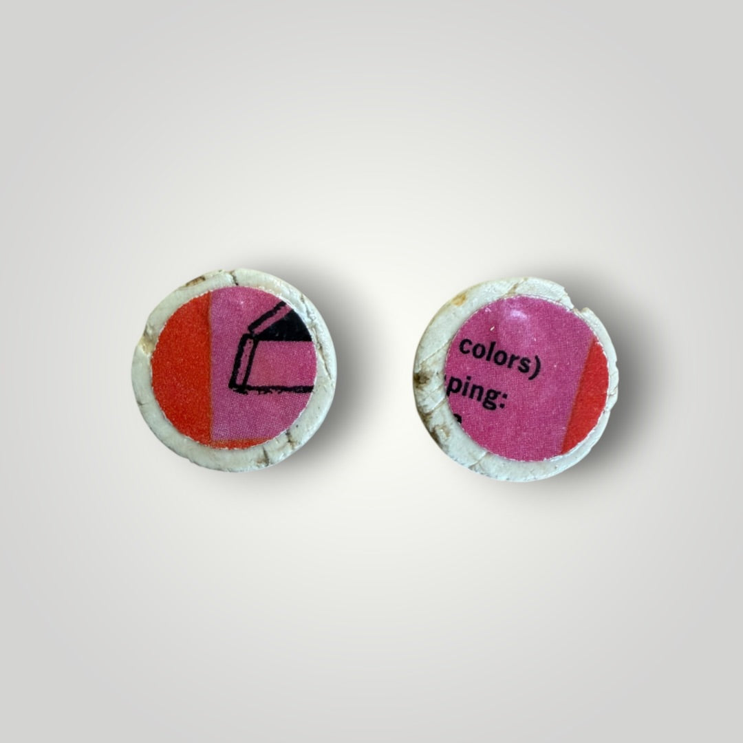 Vintage Book & Wine Earrings-vbw15
