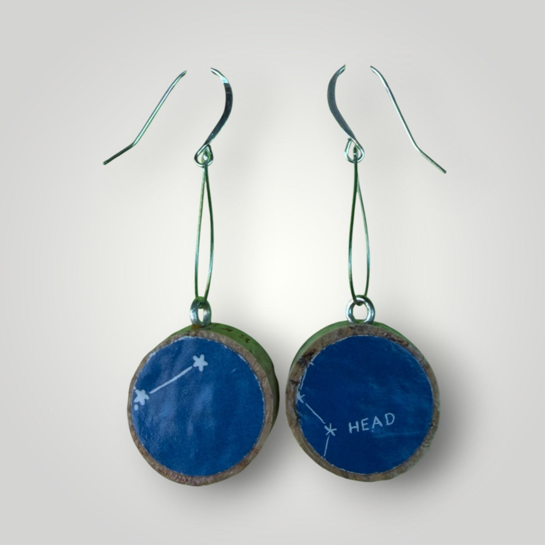 Vintage Book & Wine Earrings-vbw29