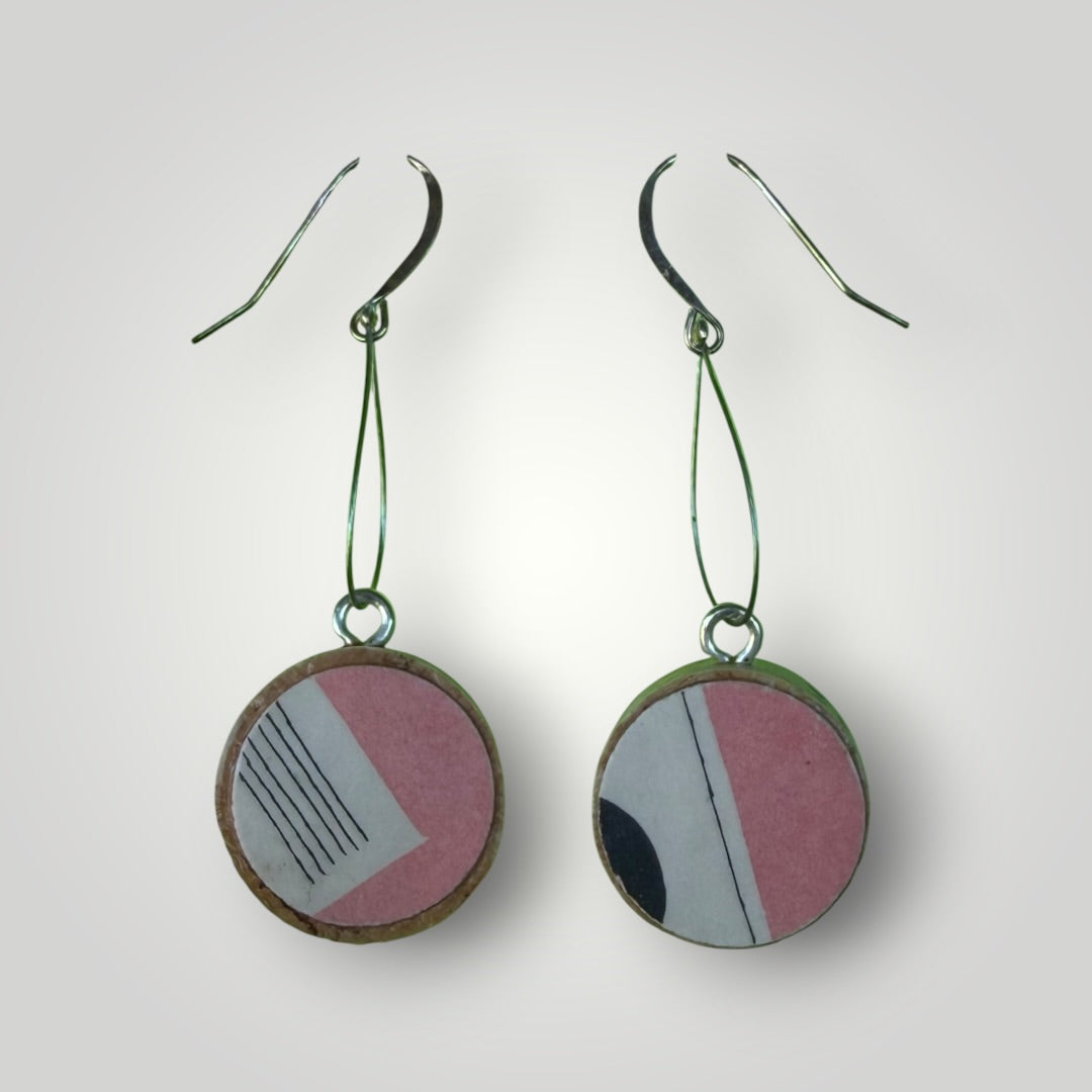 Vintage Book & Wine Earrings-vbw33