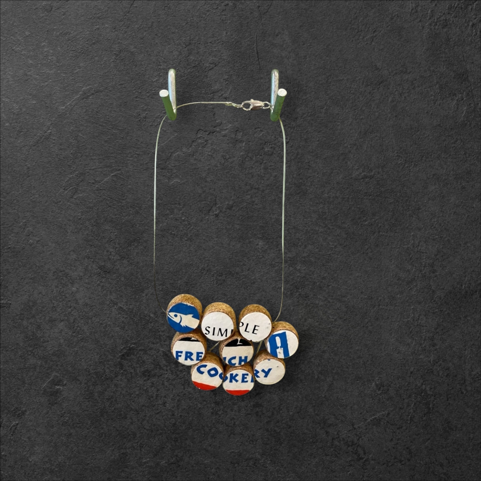 Vintage Book & Wine Necklace - French Cookery