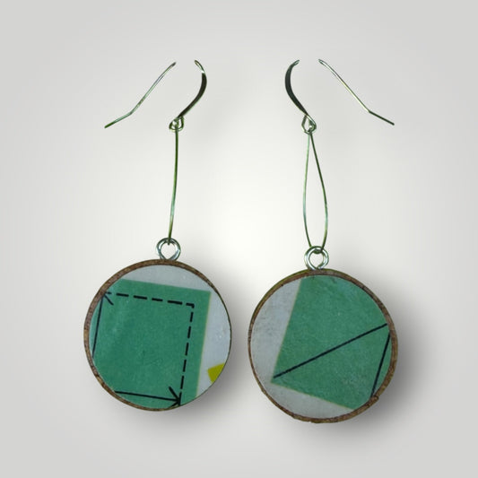 Vintage Book & Wine Earrings-vbw21