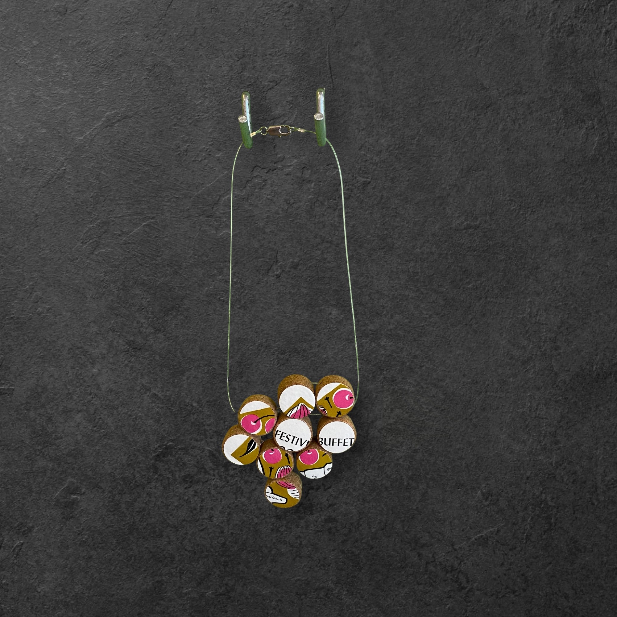 Vintage Book & Wine Necklace - Festive Buffet