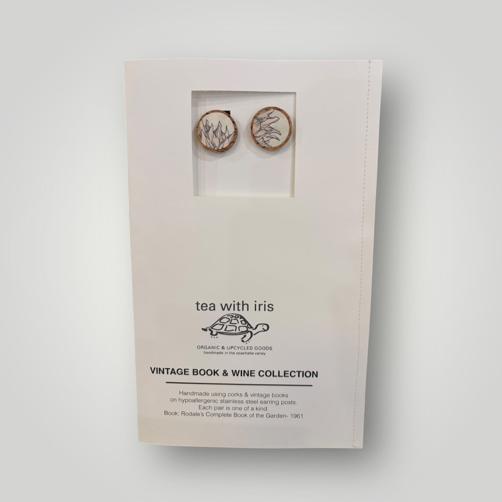 Vintage Book & Wine Earrings-vbw8