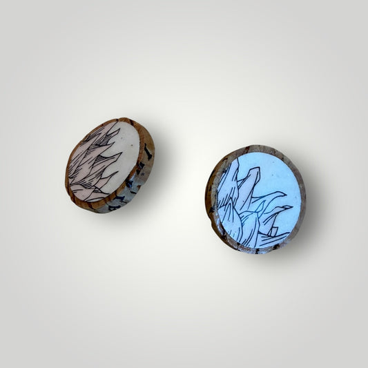 Vintage Book & Wine Earrings-vbw8