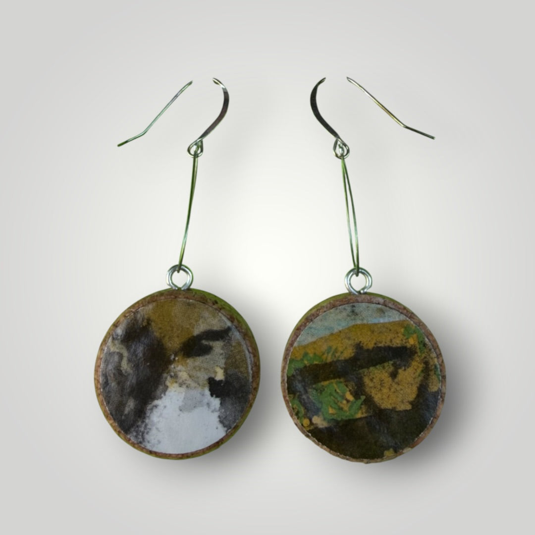 Vintage Book & Wine Earrings-vbw25