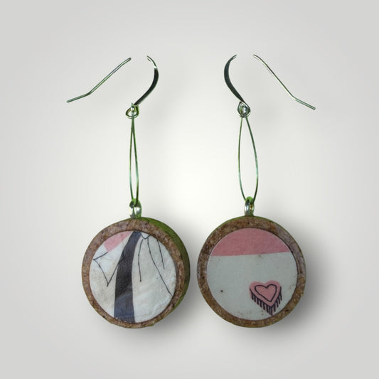 Vintage Book & Wine Earrings-vbw31