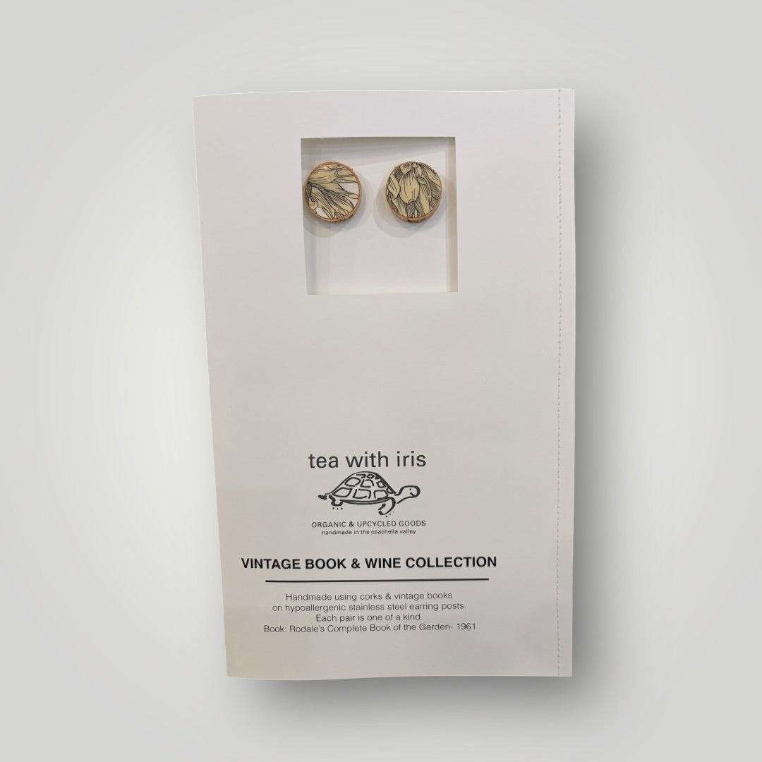 Vintage Book & Wine Earrings-vbw7