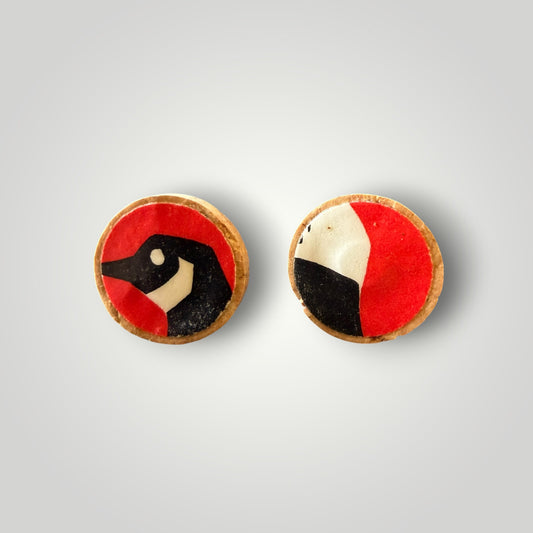 Vintage Book & Wine Earrings-vbw16