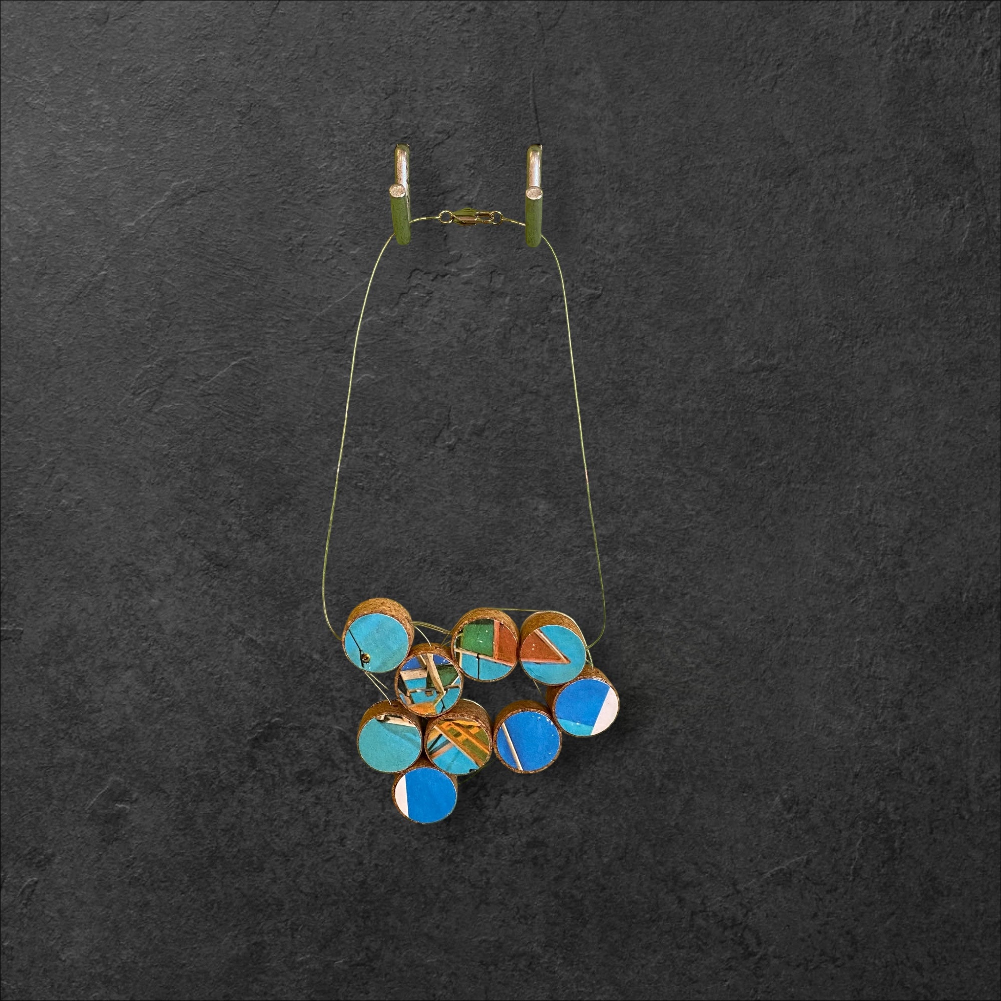 Vintage Book & Wine Necklace - 50’s Craft