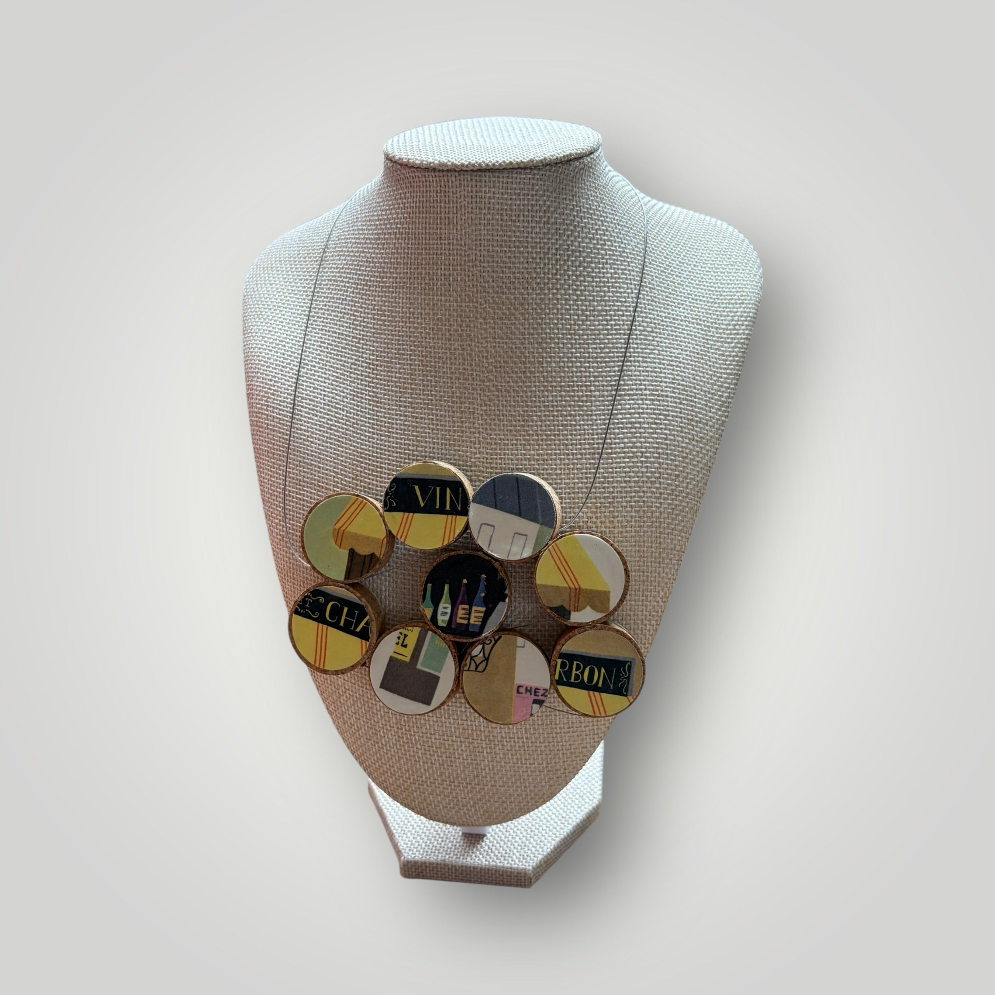 Vintage Book & Wine Necklace - 07