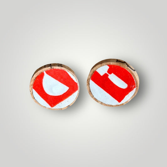 Vintage Book & Wine Earrings-vbw14