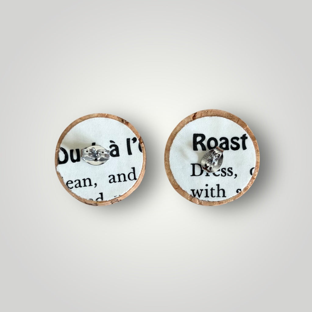 Vintage Book & Wine Earrings-vbw14